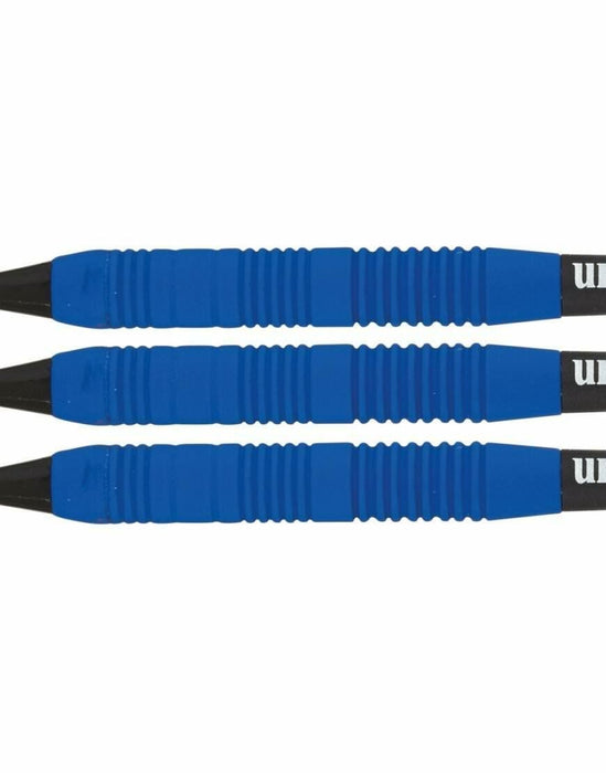 Unicorn Darts Core Plus Rubberised Set in Blue Made of Brass - 16-18 Grams