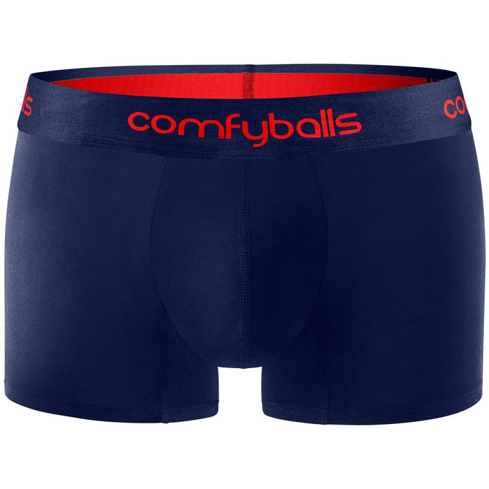 Comfyballs Men's Performance Regular Boxer Shorts Fitness Underwear - Navy Red