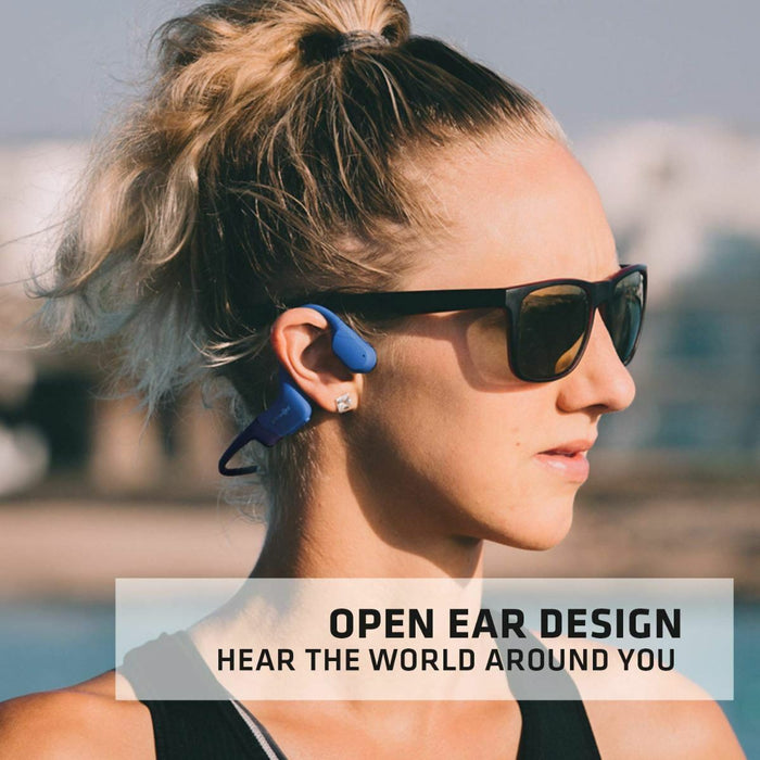 AfterShokz Aeropex Bone Conduction Headphones Open Ear Wireless - Blue Eclipse