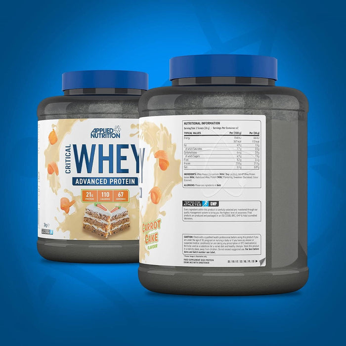 2Kg Applied Nutrition Critical Whey Muscle Protein Powder Carrot Cake ShakeFITNESS360