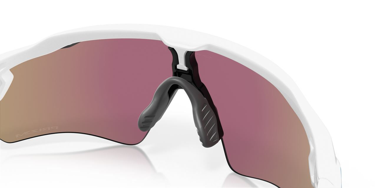 Oakley Radar EV Path Sunglasses Polished White Frame Sapphire Lenses Glasses