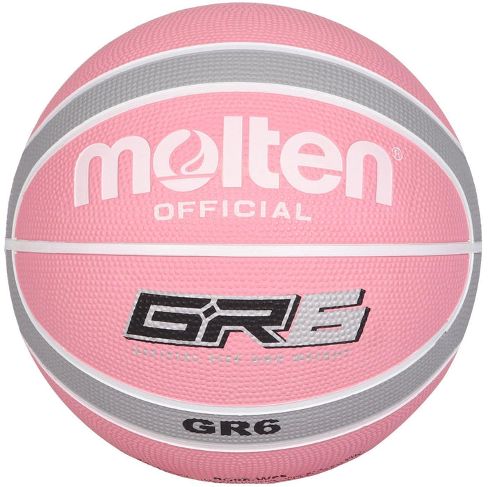 Molten BGR Series Indoor/Outdoor Nylon Wound Pink/Silver 12 Panel Basketball
