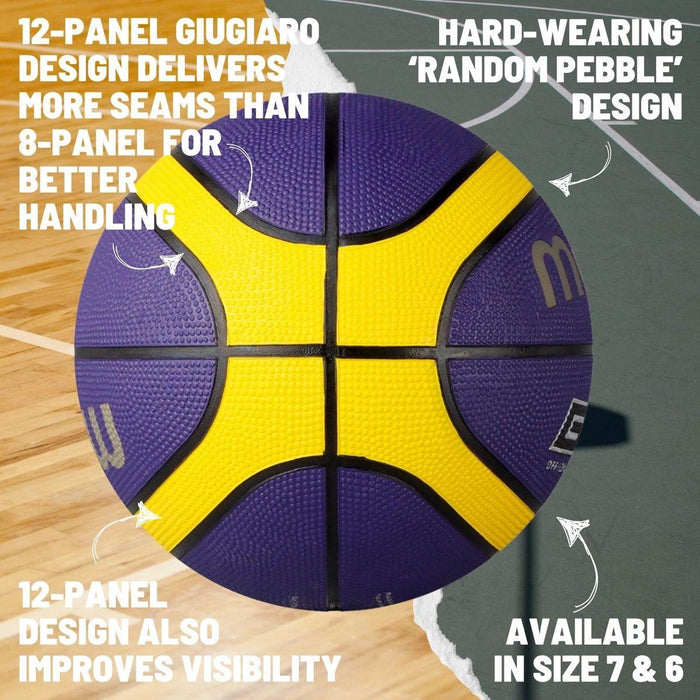 Molten BGR6-VY Rubber Series Fiba Approved Top Quality 12 Panel Basketball