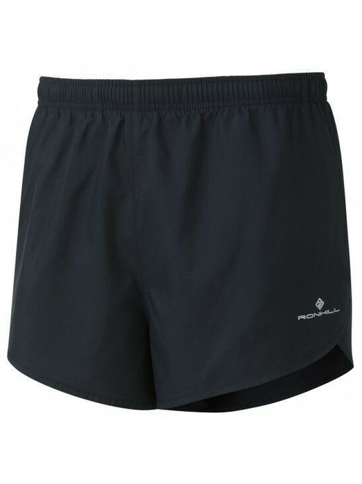 Ronhill Mens Running Slim Short in Black with Zipped Pockets - Breathable