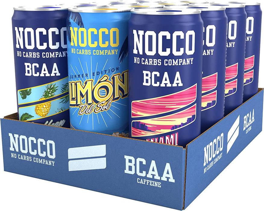 Nocco BCAA 12 x 330ml Caffeine & Vitamin Drinks With Green Tea Extract