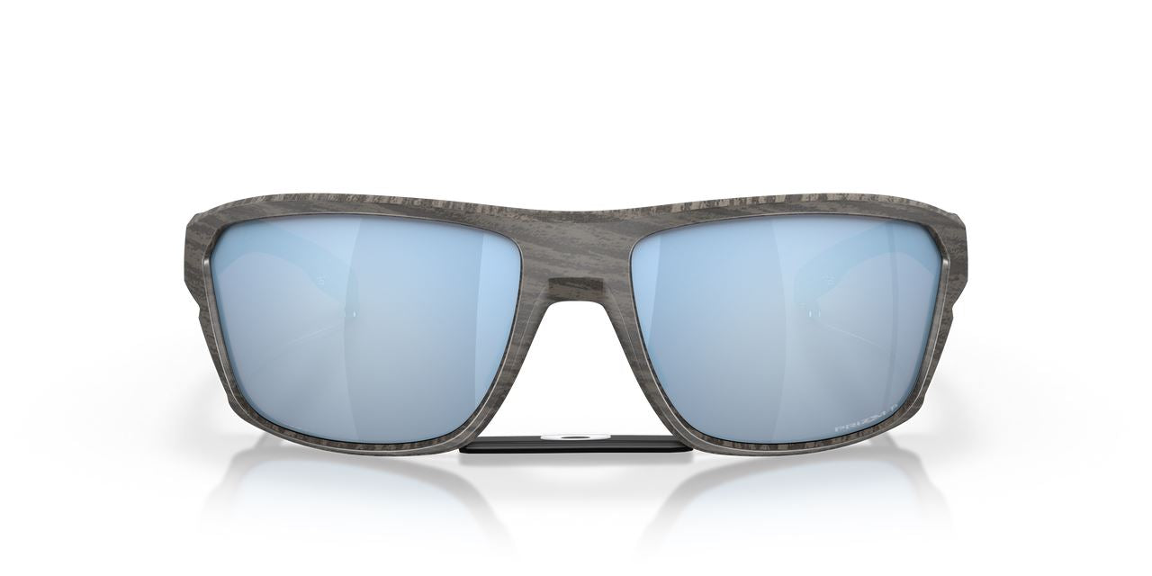 Oakley Split Shot Sunglasses Woodgrain Frame Deep Water Polarized Lenses Glasses
