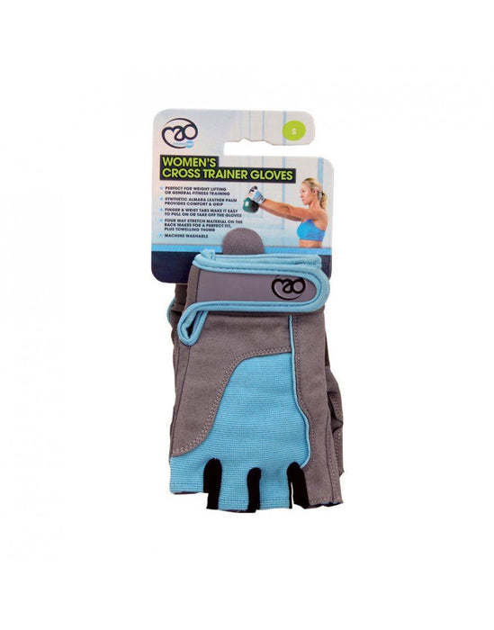 Fitness Mad Womens Cross Training Gloves in Blue with Stretch Spandex Back