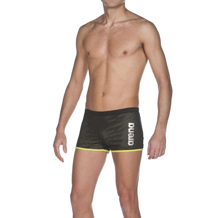 Arena Drag Swimming Shorts in Black Water Resistant with Square Cut
