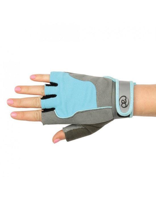 Fitness Mad Womens Cross Training Gloves in Blue with Stretch Spandex Back