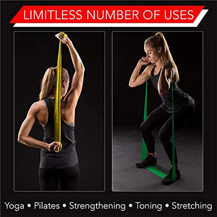 3x Theraband Resistance Excercise Band Home Fitness Yellow/Red/Green - 1.5m