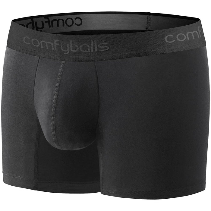 Comfyballs Men's Performance Long Boxer Shorts Fitness Athletic Underwear Black
