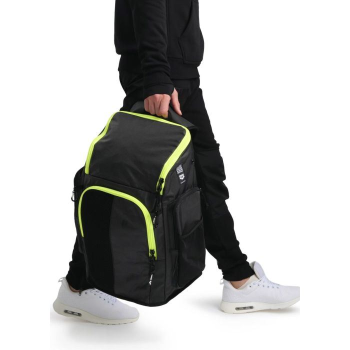Arena Spiky 3 Backpack Smoke Yellow Water Repellent Pockets Swimming Travel Bag
