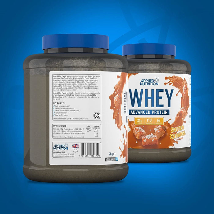 2Kg Applied Nutrition Critical Whey Muscle Protein Powder Salted Caramel ShakeFITNESS360