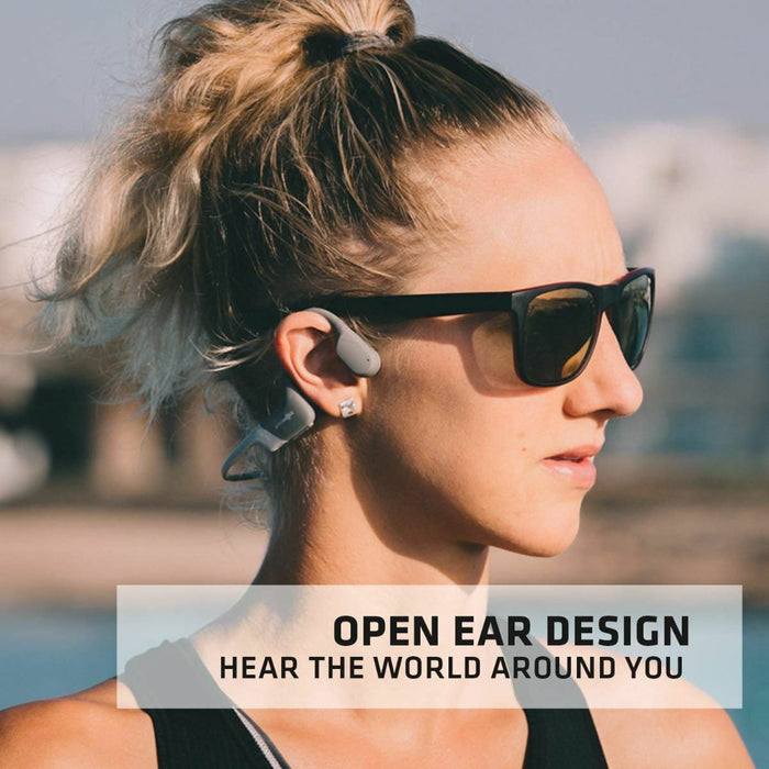AfterShokz Aeropex Bone Conduction Headphones Open Ear Wireless - Lunar Grey