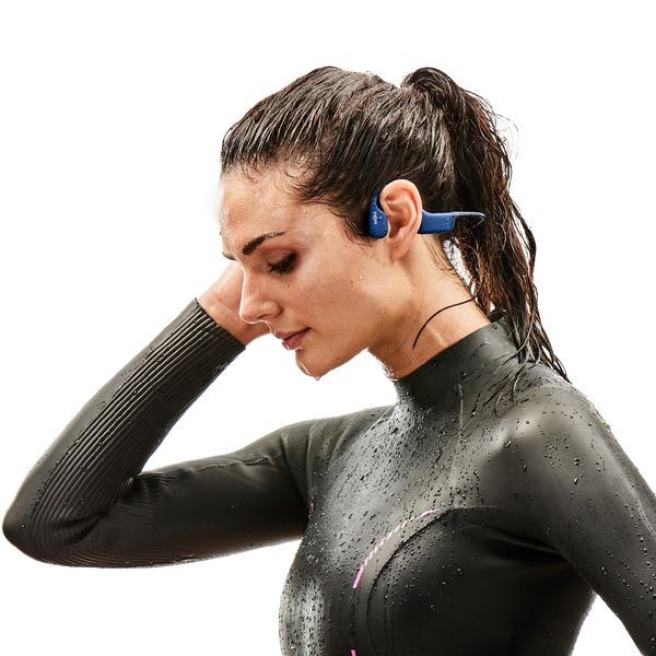 Shokz OpenSwim Swimming Headphones MP3 Bone Conduction Open Ear Earphones Blue