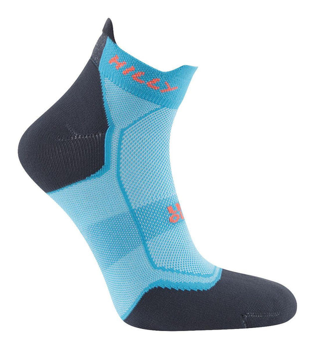 Hilly Pace Socklet Womens Running Socks in Peacock Lycra Mid Level Cushioning
