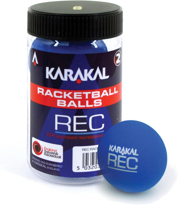 Karakal Recreation Ball Blue Squash Court Rubber Racketball Tub - Pack of 2