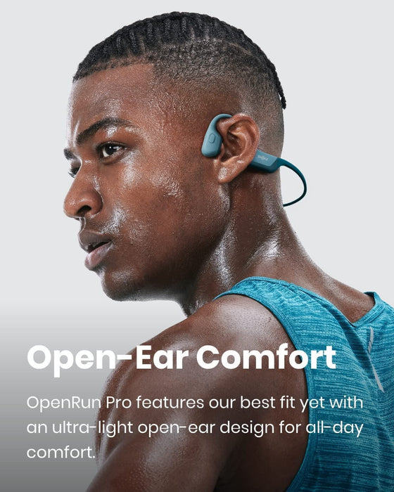 Aftershokz Shokz OpenRun Pro Headphones Quick Charge Earphones Buds - Blue