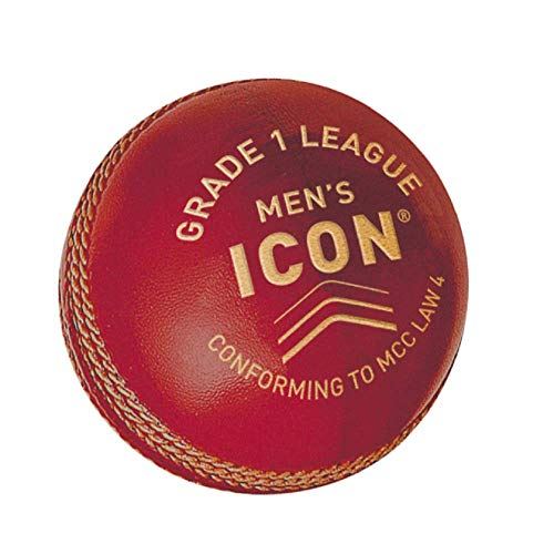 Gunn & Moore GM Cricket Icon Grade 1 League Ball Hand Stitched Leather - Red