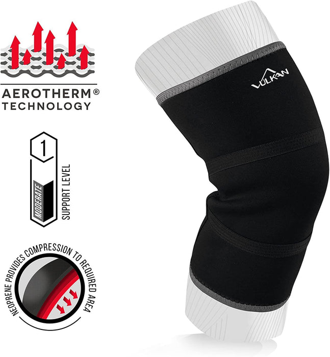 Vulkan Classic Knee Support Compression Sleeve in Black - Neoprene - Level 1