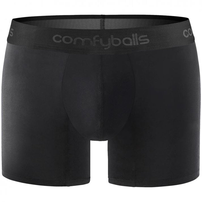 Comfyballs Men's Performance Long Boxer Shorts Fitness Athletic Underwear Black