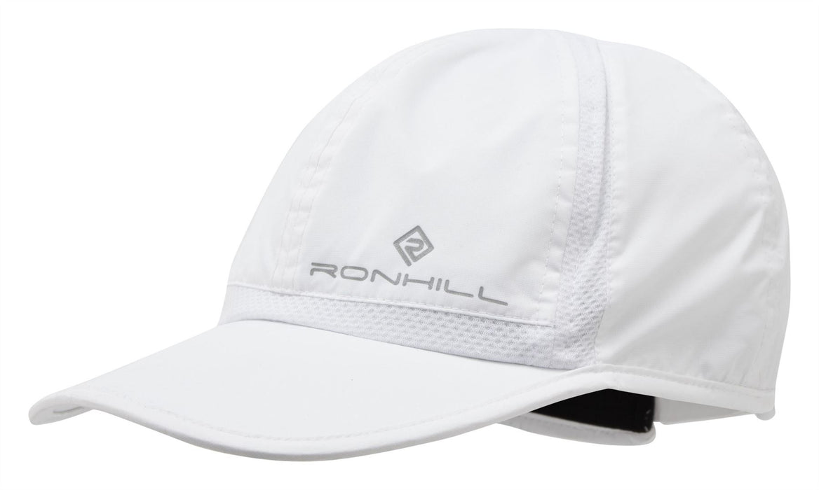 Ronhill Unisex Running Cap in White - Reflective with Adjustable Strap
