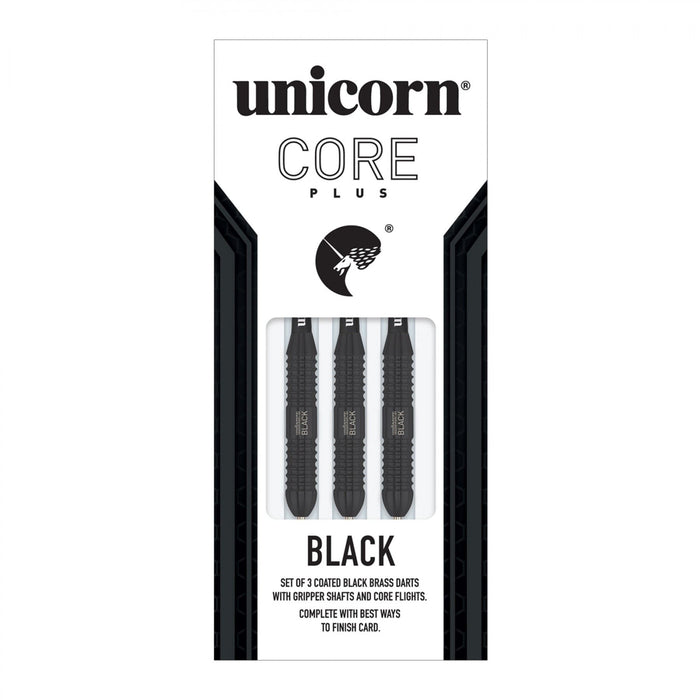 Unicorn Core Plus Steel Tip Darts Set Tungsten Barrels Stems Flights 22/24/26G