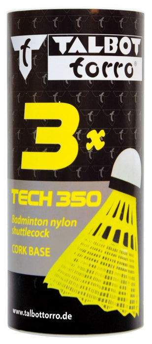 Talbot Torro Badminton Tech 350 Medium Nylon Shuttlecocks Yellow / Blue - 3 pcs