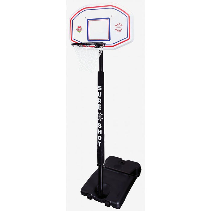 Sure Shot Basketball Telescopic Portable Unit with EB Backboard and Pole Padding