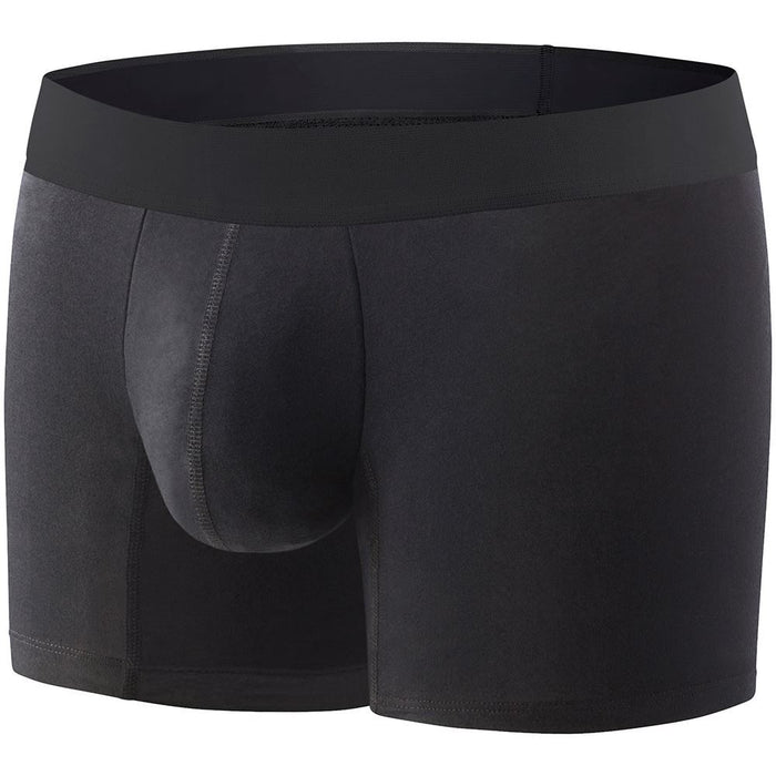 Comfyballs Men's Long Boxer Shorts Fitness Athletic Underwear - Black No Show