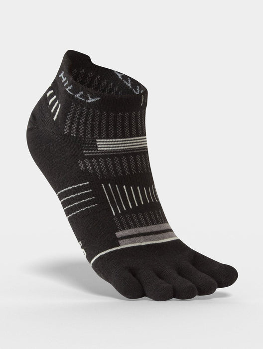 Hilly Unisex Zero Cushion Sports Running Socks - Black / Grey / Light Grey
