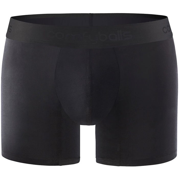 Comfyballs Men's Long Cotton Boxer Shorts Fitness Athletic Underwear Ghost Black