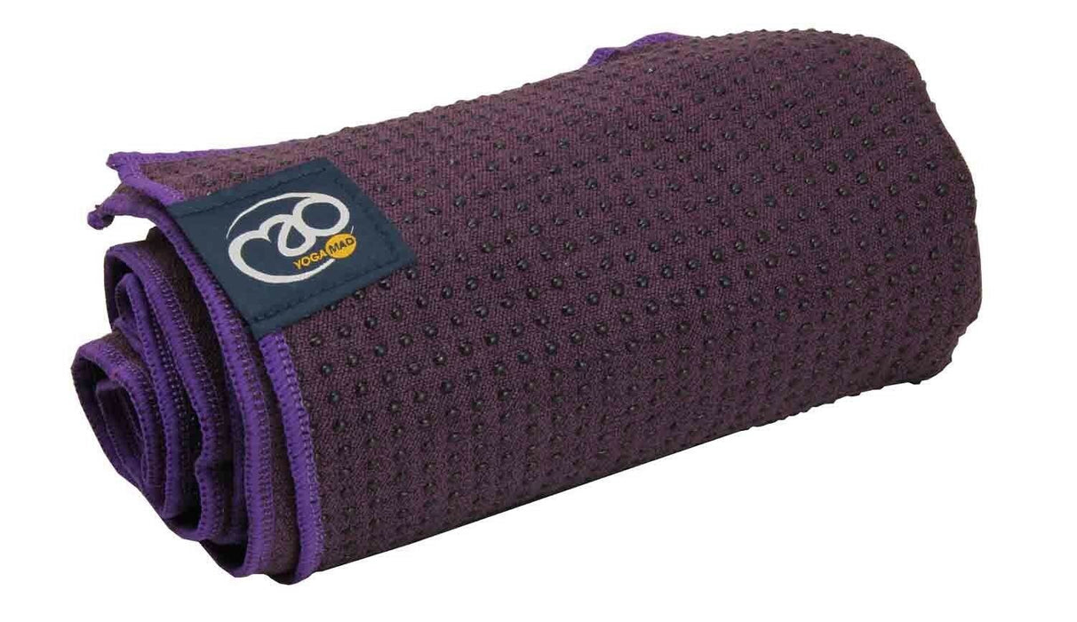 Fitness Mad Yoga Pilates Super Absorbent Mat Grip Dot Towel - 183cm x 60cm[Purple]