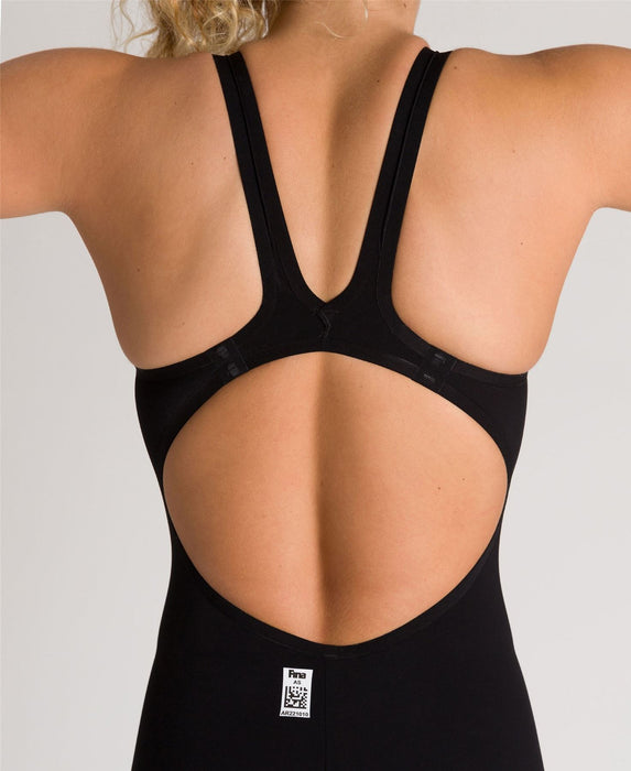Arena Womens Powerskin Swimming Kneesuit Open Back Carbon AirÂ² Swimwear Black