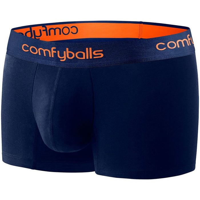 Comfyballs Men's Regular Cotton Boxer Shorts Fitness Underwear - Navy Tangerine
