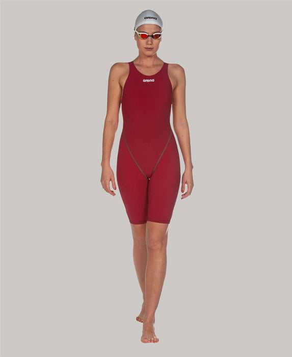 Arena Womens Swimming Legsuit Powerskin ST 2.0 One Piece Swimsuit Deep Red