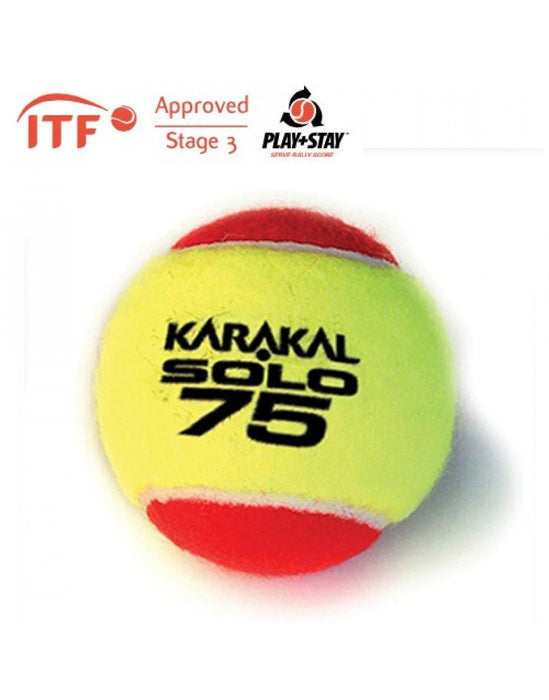 Karakal Solo 75 Red Tennis Ball - Low Pressure & Bounce - 1 Dozen