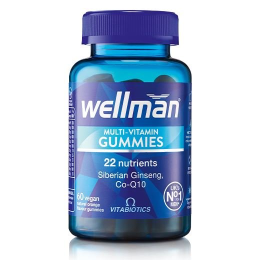 Vitabiotics Wellman Multi - Vitamins Orange Flavour Vegan Supplement - 60 GummiesVitabiotics