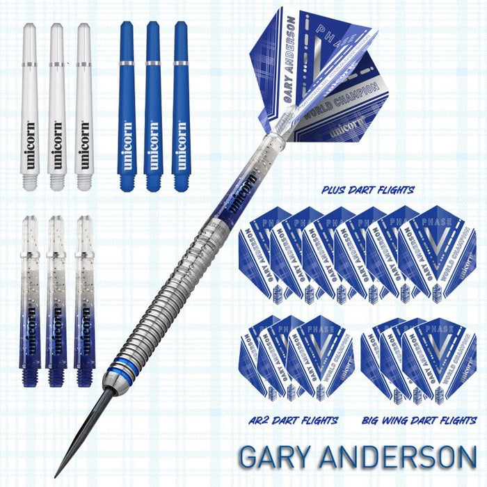 Unicorn Gary Anderson Phase 5 World Champion Steel Tip Darts – 90% Tungsten