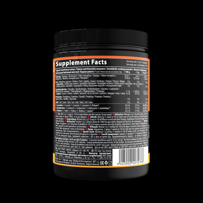 QNT BCAA 8500 Pre & Post Workout Energy & Recovery Instant Powder - 350g Orange