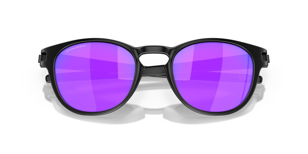 Oakley Latch Square Sunglasses Polarized Violet Lenses Matte Black Frame Driving