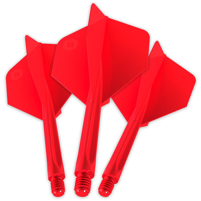 Unicorn Darts Forge All‑In‑One Plus Integrated Flight & Shaft System - Medium Red