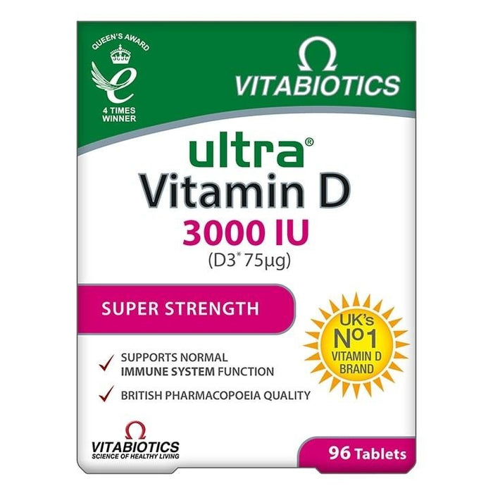 Vitabiotics Ultra Vitamin D 3000IU Muscles Bones Support Multivitamin 96 TabletsVitabiotics