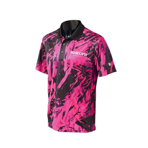 Unicorn Darts Pro Tech Camo Shirt Micro Mesh 3-Tuk Polyester Soft-Feel Casual Wear - Pink