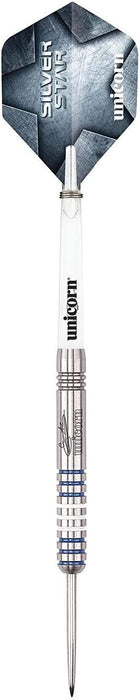 Unicorn Silver Star Darts Set Plastic Tip Gary Anderson Tungsten Gripper Shafts