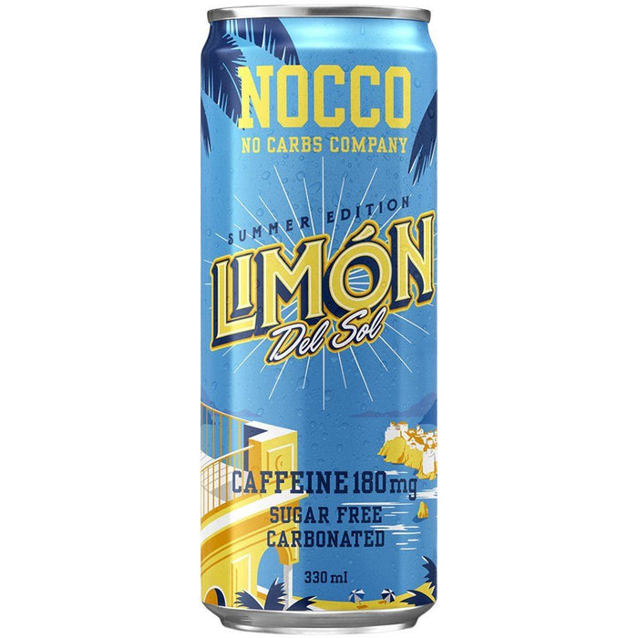 Nocco BCAA+ Cans Caffeine Free Sports Energy Drink - 330ml x 24 - Limon Del Sol