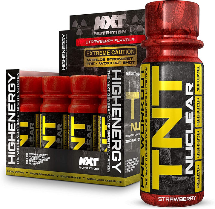 NXT Nutrition TNT Nuclear Shots 12x60ml Pre Workout Drink - Strawberry