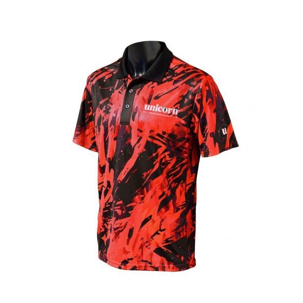 Unicorn Darts Pro Tech Camo Shirt Breathable Soft - Feel Micro Mesh 3 - Tuk Polyester - RedFITNESS360