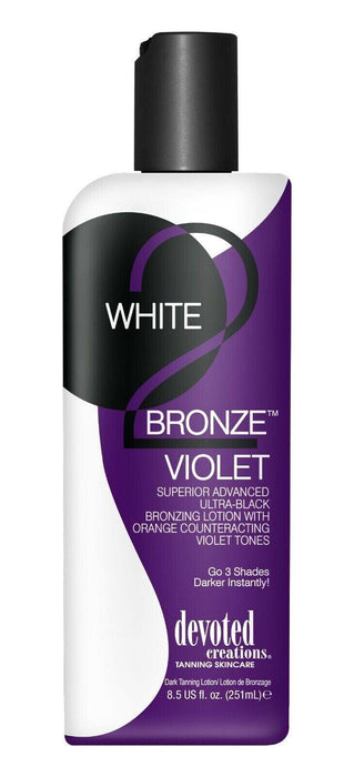 Devoted Creations White 2 Black Violet Skin Tanning Dark Bronzer Lotion - 260ml