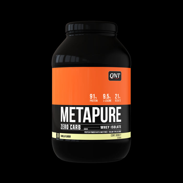 QNT Metpaure Zero Carb Fat Free Whey Protein Isolate Powder (Vanilla) 908g